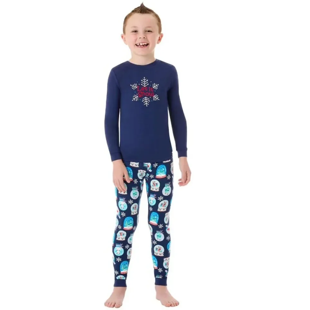 NEW Unisex Sz 8 Christmas Holiday LET IT SNOW Snug Fittting Pajama Lounge Set